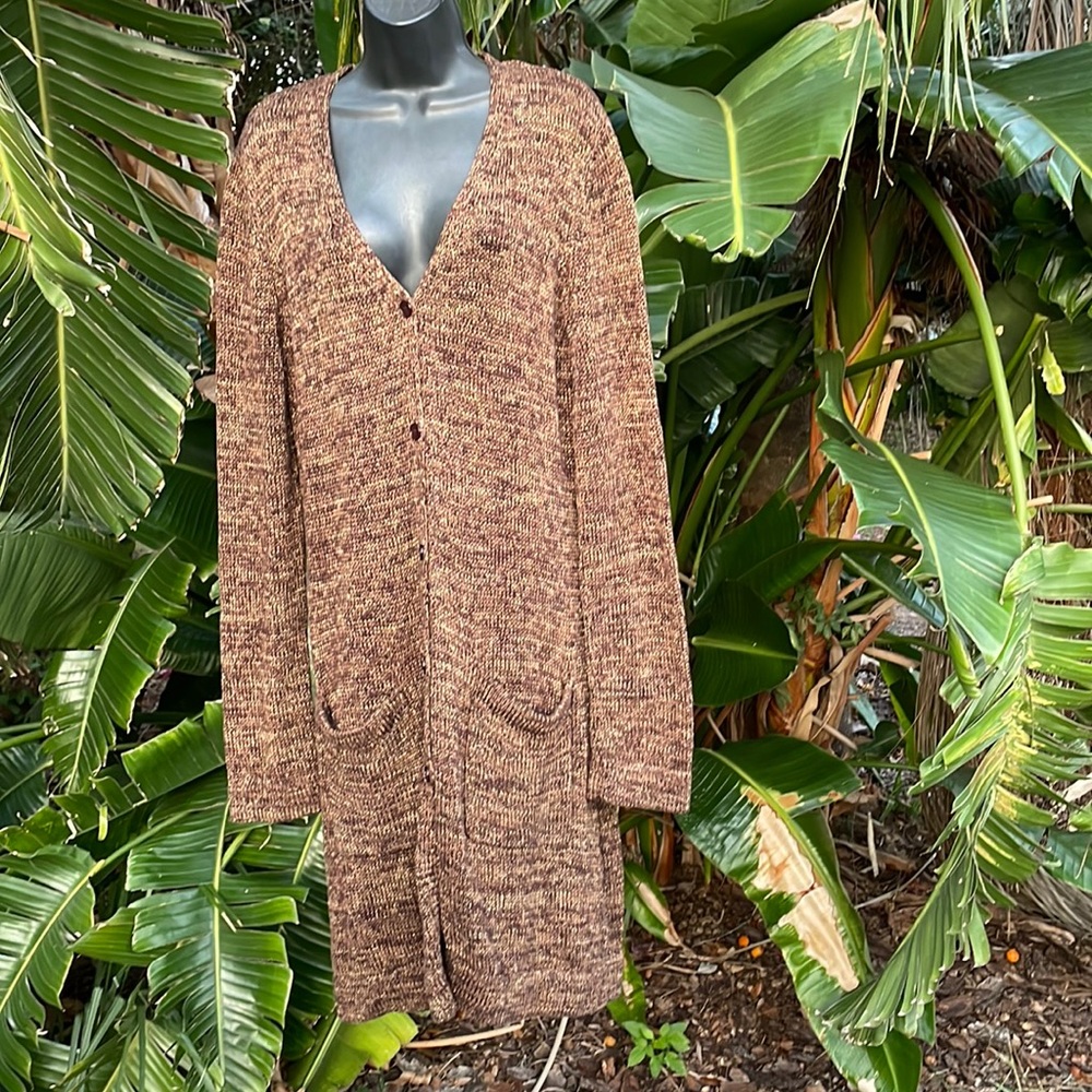 JNY Gold metallic cardigan, or duster